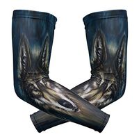 ZZKKO Galaxy Wolf Cooling Arm Sleeves Cover Uv Sun Protection for Men Women Running Golf Cycling Arm Warmer Sleeves 1 Pair