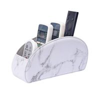 Remote Control Holder with 5 Compartments,PU Leather Control Storage TV Remote Control Organizer for Office,Home (Marble)