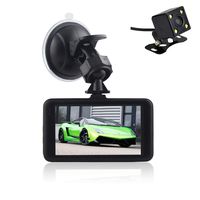 MuMn 3" Full HD 1080P Black Car Dash Dual Camera DVR, Front and Rear Glass Lens, Wide Angle, WDR, G-Sensor, Parking Monitor, Motion Detection, Loop Recording, Night Vision