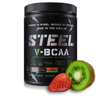 Steel Supplements V-BCAA Vegan High Performance BCAA Powder Soy Free, Gluten Free Build Lean Muscle, Burn Fat 30 Servings (Kiwi Strawberry)