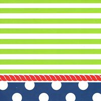 Nautical Themed Set of 8 Blank Notecards ~ Stripes, Polka Dots and Cordage (5" x 5"; White Envelopes)