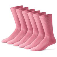 Diabetic Crew Socks for Men - 12 Pack - Pink - Size 10-13