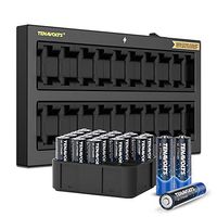 TENAVOLTS First Generation Rechargeable Lithium/Li-ion Batteries, AA Rechargeable Batteries,Wall Charger Included, Constant Output at 1.5V,Quick Charge,2775 mWh Electrical core Power - 20 Counts