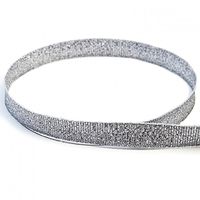 USA Made 1/8" Silver Tinsel Grosgrain Ribbon - 30 Yards (Multiple Widths & Yardages Available)