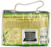 Back Support - Self-Warming Bamboo Charcoal Technology - Adjustable Fit - Size: S/M