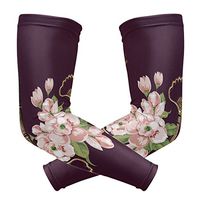 LEVEIS Flower Arm Sleeves UV Protection for Men Women Sunblock Protective Gloves Running Golf Cycling Driving Long Arm Cover 1 Pair