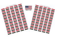Made in USA! 100 Country Flag 1.5" x 1" Self Adhesive World Flag Stickers, Two Sheets of 50, 100 Sticker Flags Total (Egypt)