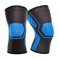 XGEAR Knee Brace Support Compression Sleeves for Running, Pain Relief, Injury Recovery, Basketball and More Sports, Black & Blue/1Pair, M