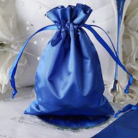 Efavormart 60PCS Royal Blue Satin Gift Bag Drawstring Pouch Wedding Favors Bridal Shower Candy Jewelry Bags - 5"x7"
