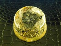 1 Prosperity Gold Small Tower Buster Crystal Orgone Generator Energy Accumulator 7.83/432/528Hz OM Chant Advance Harmonics Many Beautiful Ingredients!!