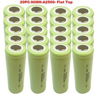 A 2500mAh 1.2V NI-MH Rechargeable Battery Flat Top PKCELL 20Pcs