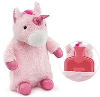 HomeTop Premium Classic Rubber Hot Water Bottle with Cute Unicorn Cover (2L, Pink)