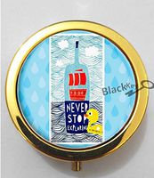 BlackKey Never Stop Exploring & Dreaming 3-Compartment Decorative Pocket Gift Box Case Organizer for Pill, Color 2 -929