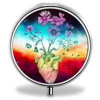 IMLONE Pill Organizer- Sliver Weekly Pill Boxes with 3 Components and Mirror for Travelling and Daily Needs,Compartments to Hold Vitamins, Cod Liver Oil, Supplements and Medication