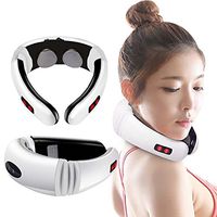 Neck Massager Electric ervical Teatment Physical Therapy Self Massage Smart CInstrument Multi-function 6 Modes of Massage Technique 3D Intelligent Design(White)