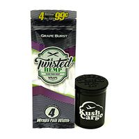 Twisted Hemp Wraps Grape Flavor All Natural with KC Pop Top (4 Packs)