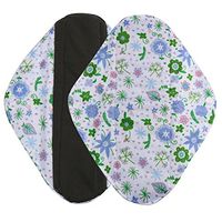 DEESEE(TM) Reusable Bamboo Cloth Washable Menstrual Pad Mama Sanitary Towel Pad Overnight Flow Pads (M(25×7cm), White)