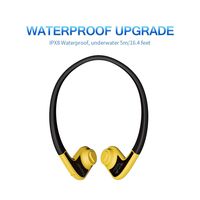 Tayogo 8GB Waterproof MP3 Player Bone Conduction Swimming Headphones Support FM with Shuffle Feature - Yellow