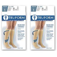 Truform Compression 15-20 mmHg Knee High Closed Toe Stockings Beige, Medium, 2 Count