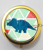 BlackKey Dinosaur Silhouette 3-Compartment Decorative Pocket Gift Box Case Organizer for Pill, Color 2 -2276