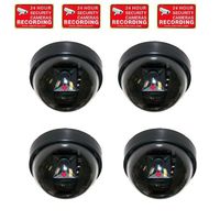 VideoSecu 4 Pack Dummy Fake Security CCTV Dome Cameras with Flashing Red LED Light Cost-Effective Surveillance Imitation Simulated Dome Camera WE5
