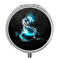 Pill Case - Compact 3 Compartment Medicine Organizer, Customized Round Pill Box for Pocket Traveling and Daily Needs - Dragon