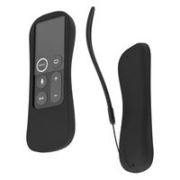 for Apple TV Remote Case SIKAI Shockproof Protective Silicone Cover for Apple TV 4K / 4th Gen / 5th Gen Siri Remote Skin Holder Skin-Friendly Anti-Slip Anti-Lost with Remote Loop (Black)