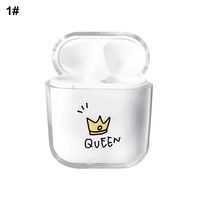 Slendima Storage Box Finishing Box, Cartoon Clear Wireless Bluetooth Earphone Cover Protective Case for Airpod 1#