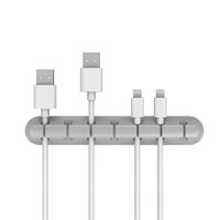 Cable Organizer Cord Management Clips, 7 Channel Adhesive Hooks - Wire Holder for Power Cords, Mouse Cables, PC, Desk, Office and Home(Gray)