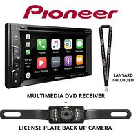 Pioneer AVH-1330NEX 6.2" DVD Receiver HD Radio Apple CarPlay Built in Bluetooth with License Plate Style Backup Camera and a Free SOTS Lanyard