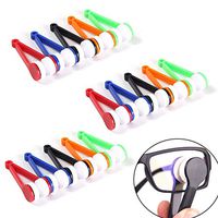 15 Pieces Mini Sun Glasses Eyeglass Microfiber Spectacles Cleaner Soft Brush Eyeglasses Cleaning Clip Microfiber Cleaning Tool Soft Brush for Glasses Eyeglasses (Random Color)