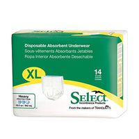 Select Pull-On Disposable Underwear Size Extra Large (XL) Case/56 (4 bags of 14)
