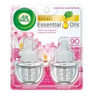 Air Wick White Lilac Scented Oil, (Blend of Cherry & Magnolia blossom combined with elegant Jasmine & apple notes) 0.67 oz, Pack of 2