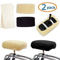 Knee Walker Cushion Covers 2 Pack for Knee Scooter for Injured Leg Universal Knee Scooter Pad Cover Faux Sheep Skin Knee Walker Seat Pads Covers for Rolling Scooter Includes 2 Extra Foam Inserts