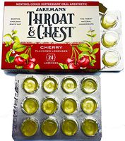 Jakemans Throat & Chest Cherry Flavored Lozenges (24) Menthol Cough Suppressant Oral Anesthetic