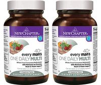 New Chapter 40+ Every Man's One Daily Multi Whole-Food, Fermented, Multivitamin from Organic Vegetables, Herbs with Nutrients for Prostate, Heart and Vision Support (72 Vegetarian Tablets) Pack of 2