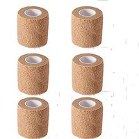 Self Adhesive Bandage Cohesive Warp Bandages Sport Medical Tape Tattoo Grip Cover Nonwovens 2"x5y 6Roll for Stretch Athletic, Ankle Sprains & Swelling, Sports，House Peta & Horse FDA Approved
