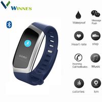 Winnes Waterproof Smart Sports Watch,Blood Pressure&Heart Rate Monitor Pedometer Tracker, Fitness Reminder Smart Bracelet Gift for Men Women - E18 (Blue+Silver)