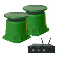 TIC 2 x GS3 Outdoor Omnidirectional In-Ground Speakers with AMP50 100W Outdoor WiFi/Bluetooth Amplifier