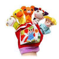 ✅Animal Finger Doll Gloves Baby Cloth Book Toys Interactive Stories Soft Plush Book Educational Development Touch Feel Activity Books for 0-3 Years Toddler Infants Kids 11x18cm