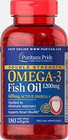 Puritans Pride Double Strength Omega-3 Fish Oil 1200 Mg, 180 Count