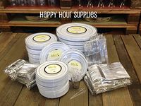 Party Combo Pack-700 Pieces, Premium Plastic White/Silver China Plates and Silver Cutlery w/Bonus FDL Picks - SERVES 100 - INCLUDES 10" Plates, 7" Plates, 6" Plates, Forks, Extra Forks, Knives, Spoons