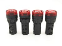 XJS Panel Mount ACDC 110V Red LED Buzzer Alarm Signal Indicator Light Lamp 4Pcs