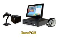 Retail Point of Sale System - Beginner POS System Includes Touchscreen PC, POS Software (Zeus POS), Receipt Printer, Scanner, Cash Drawer, Credit Card Swipe Reader, Label Printer