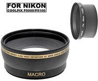 52mm Pro Series Wide Angle Lens + Tube Adapter for Nikon Coolpix P5000 P5100