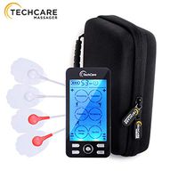 Tens Unit TechCare Plus 24 Massager [Lifetime Warranty] Muscle Stimulator Device Machine Pulse Massager with Protective Cover Case Sciatica Plantar Fasciitis Tennis Elbow Back Shoulder Neck