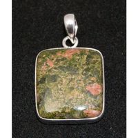 Sterling Silver Natural Unakite Jasper Pendant Jewellery No.3040