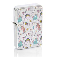 Angel Indigo Unicorn Rainbow Pink Baby Blue Windproof Flip Top Silver Lighter