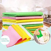 Xligo 10 Pcs Kitchen Anti-Grease Kitchen Cleaning Cloths Absorbent Microfiber Cleaning Towel Household Multifunctional Cleaning Tools