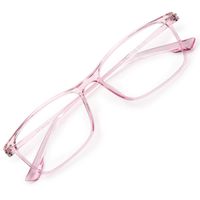 AOO Computer Blue Light Blocking Glasses for Women Men,Anti Eyestrain UV Filter Lens Lightweight Frame - 0.0 Diopter (Clear Pink)